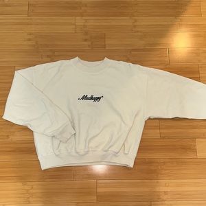 Madhappy beige crew neck with navy writing